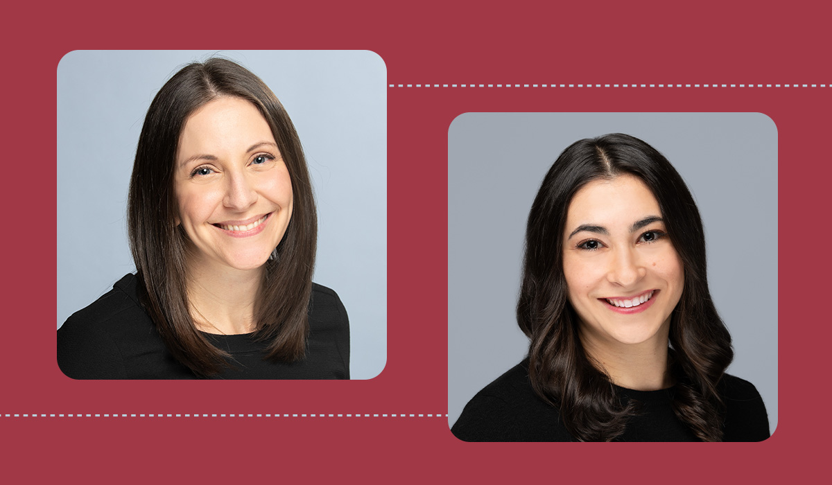 A red graphic displays the headshots of Jamie McCool and Beth Miranda